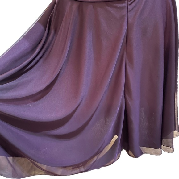DB STUDIO - dark purple dress with sheer paneling. Perfect for occasions, sz 16 - Picture 11 of 15